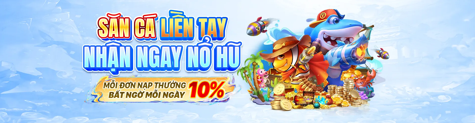 Hình ảnh game bắn cá sôi động, với cá màu sắc và người chơi đang bắn